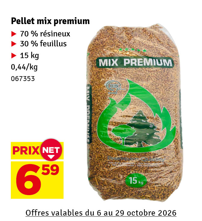 Sac de pellets Mix Premium 15 kg